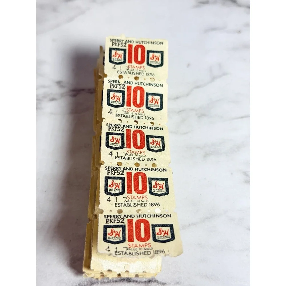 VTG S&H Green Stamps #10~45 Connected Unused Stamps (3091)